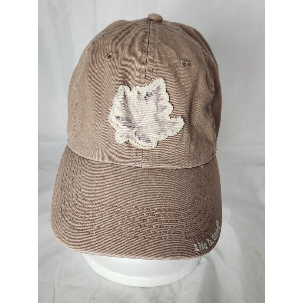 Good Vibes Life Is Good Hat‎ Cap Tan Strapback Adjustable Unisex Maple Leaf
